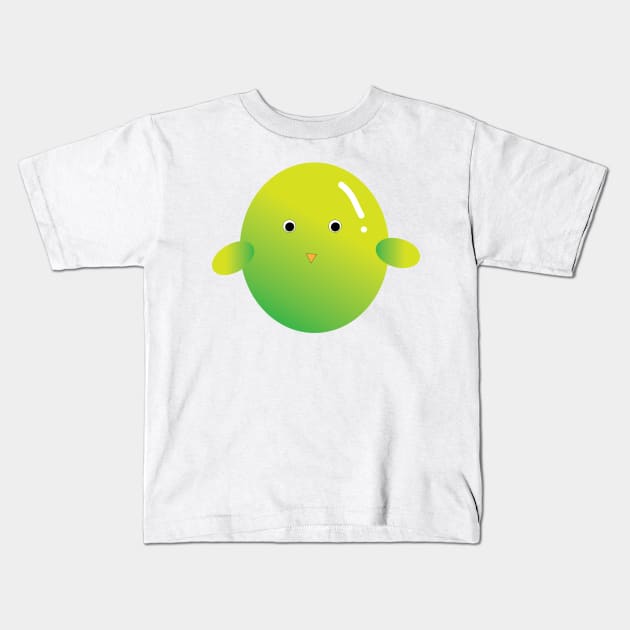 cute green baby bird doodle drawing Kids T-Shirt by 4wardlabel